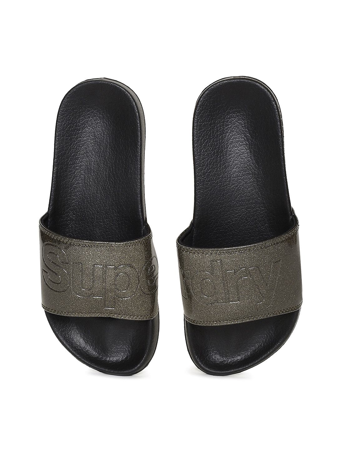 Superdry Women Black Solid Sliders Price in India Full