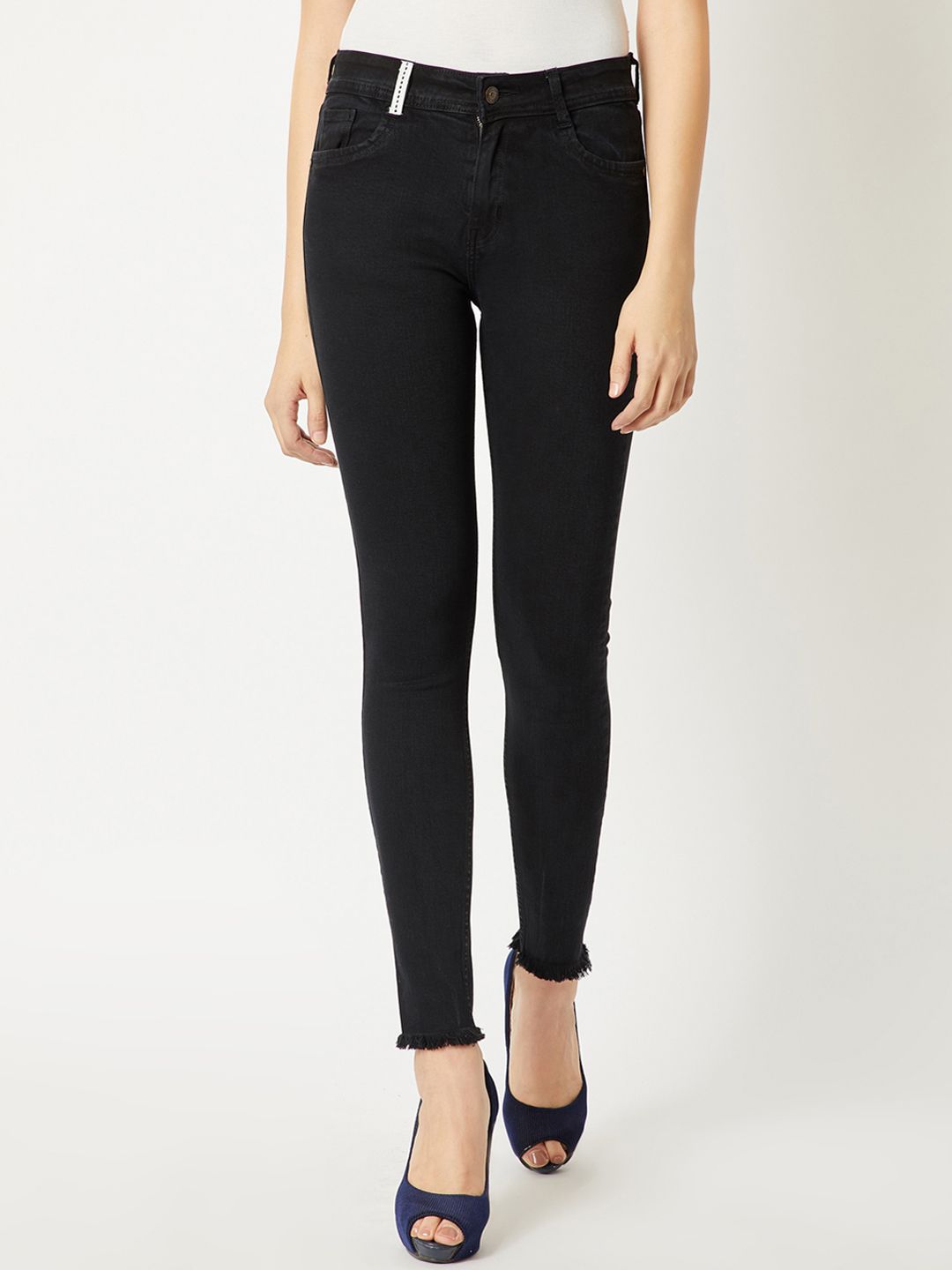 Miss Chase Women Black Slim Fit High-Rise Clean Look Jeans Price in India
