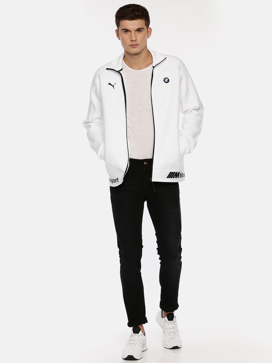 Buy PUMA Motorsport Men White Solid BMW MMS Life Sweat Sporty
