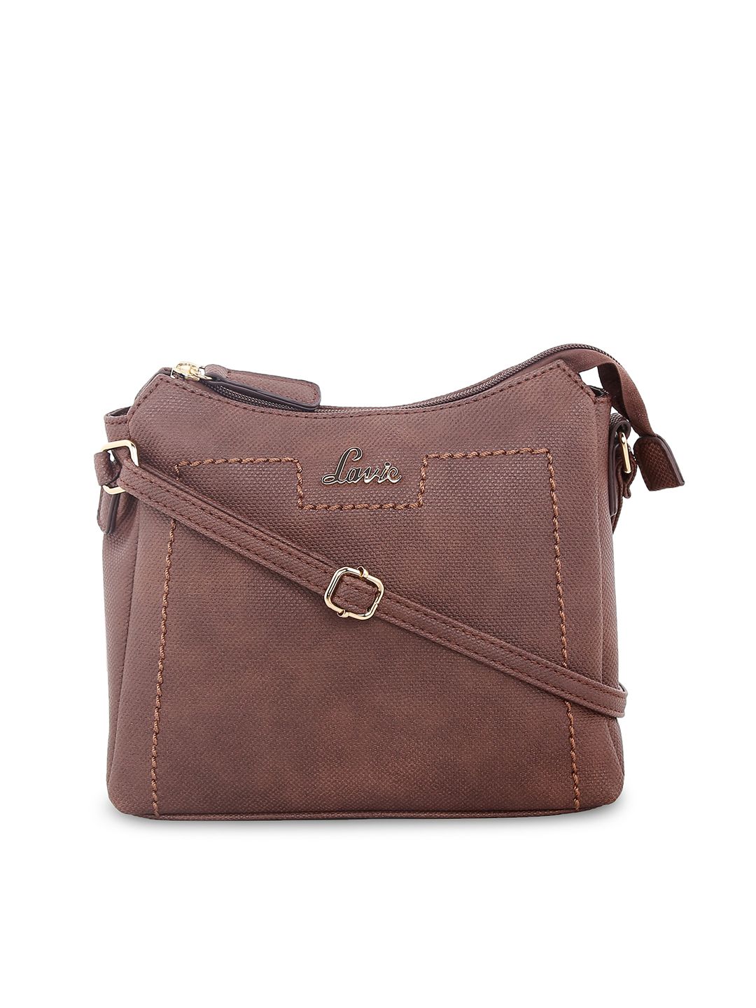 Lavie Brown Solid Sling Bag Price in India