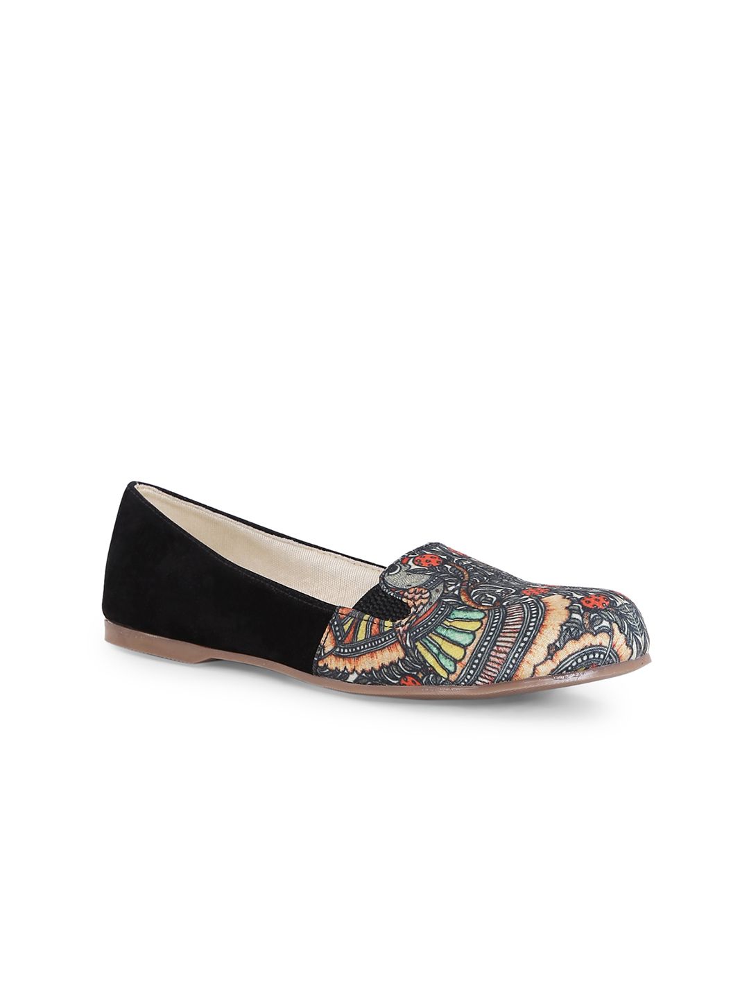 Kanvas Women Black Printed Ballerinas