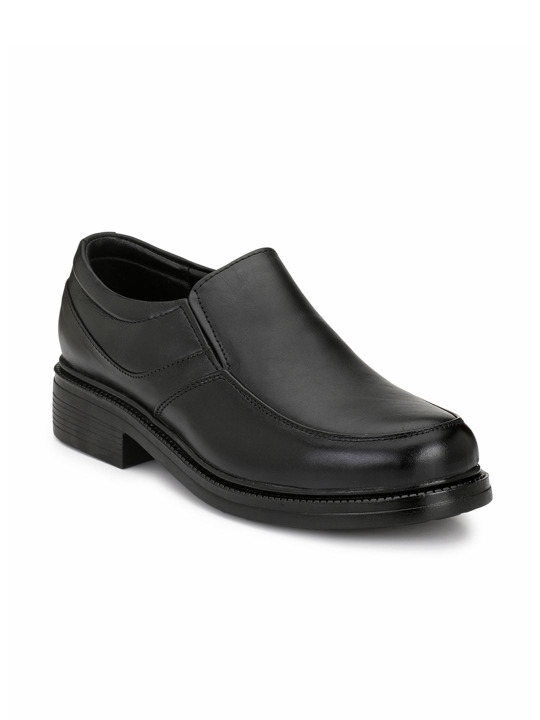 Eego Italy Men Black Formal Leather Slip-Ons