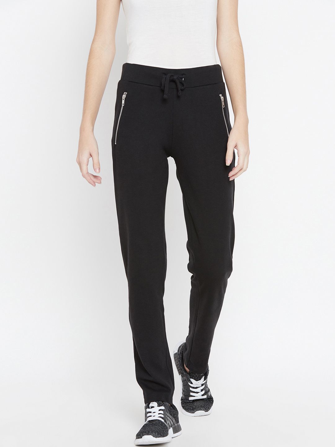 Cayman Women Black Solid Track Pants Price in India