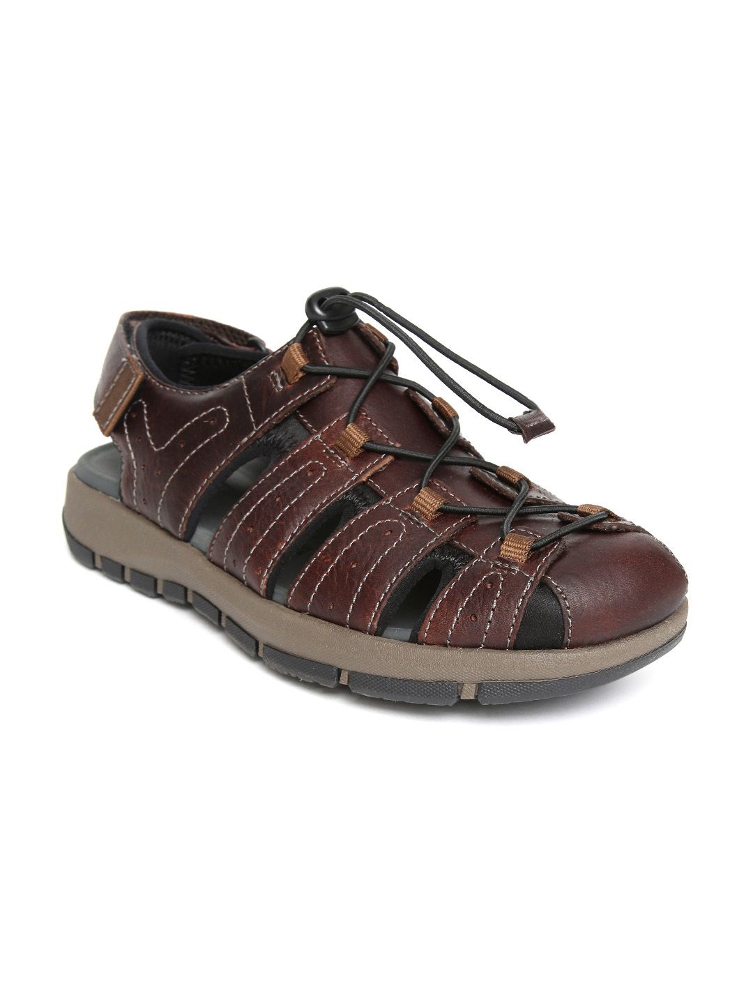 Buy Clarks Men Brown Leather Fisherman Sandals - Sandals for  display picture 3