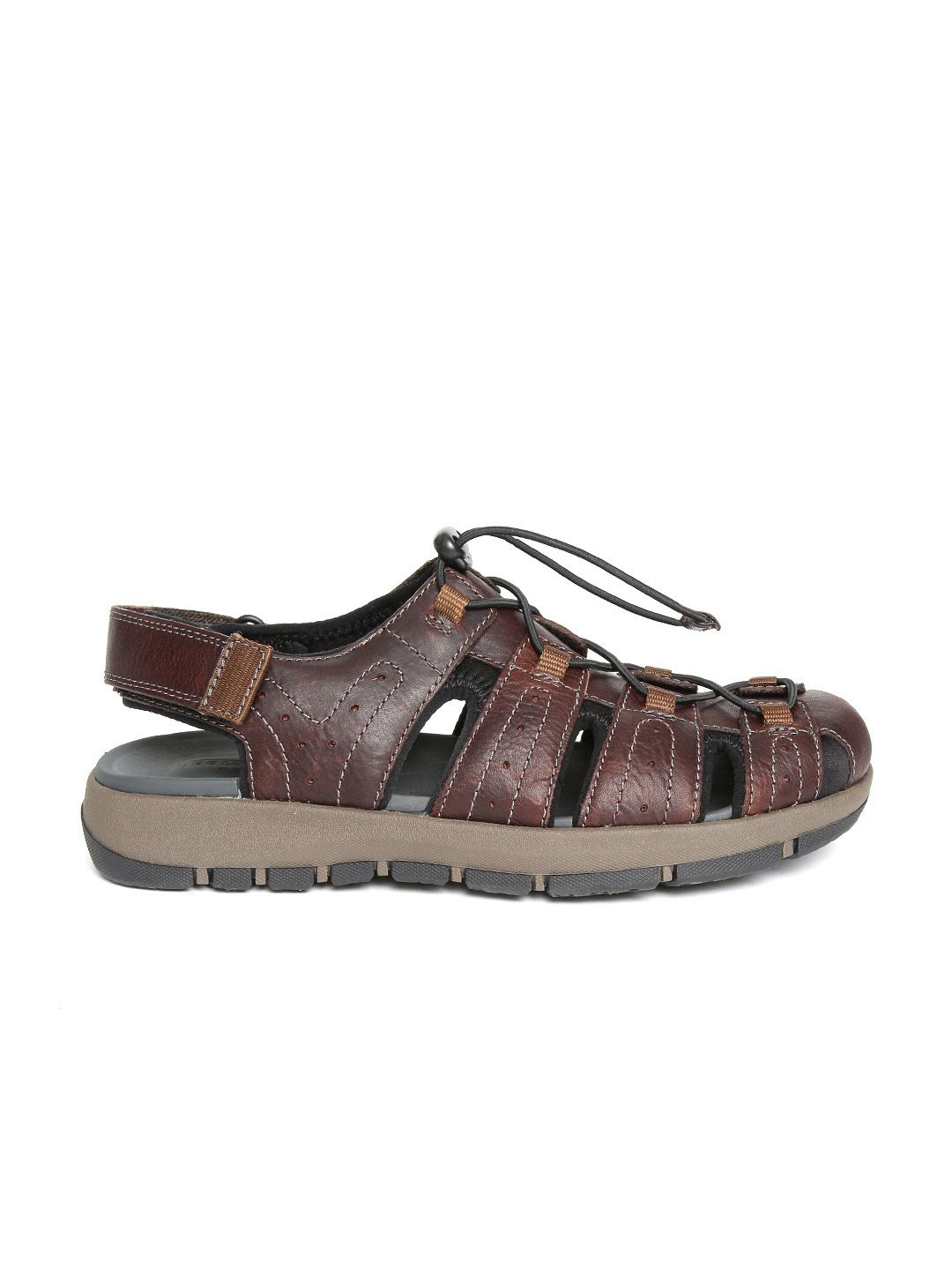 Buy Clarks Men Brown Leather Fisherman Sandals - Sandals for  display picture 1