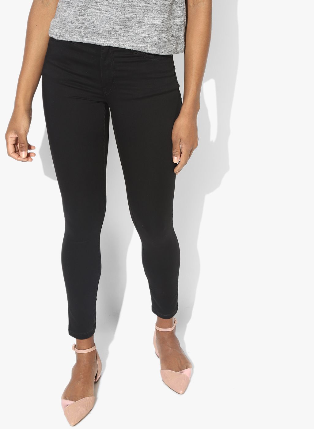 MANGO Blue Washed Mid Rise Skinny Fit Jeans
