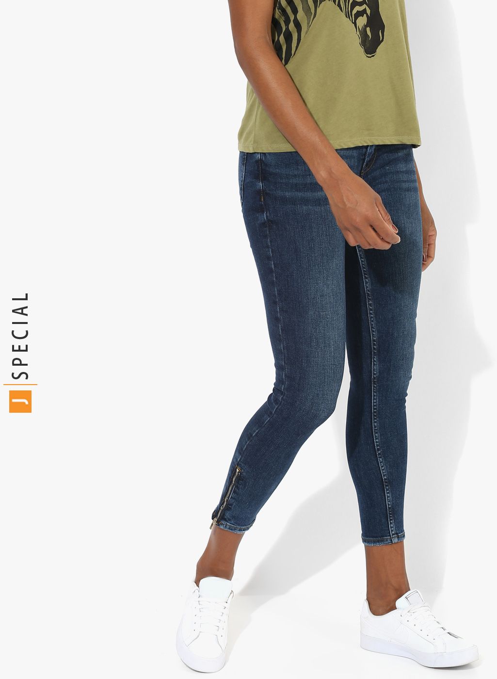 MANGO Blue Skinny Fit Mid-Rise Clean Look Jeans