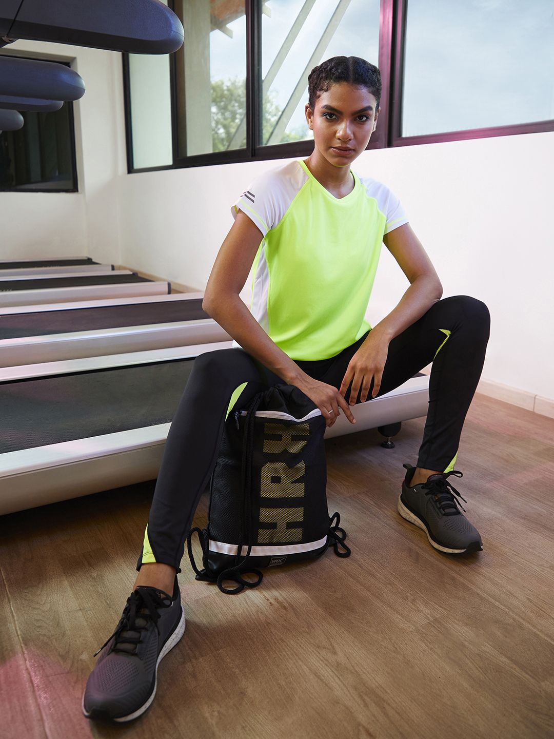 HRX by Hrithik Roshan Women Active Neon Green Rapid Dry Running T-shirt Price in India