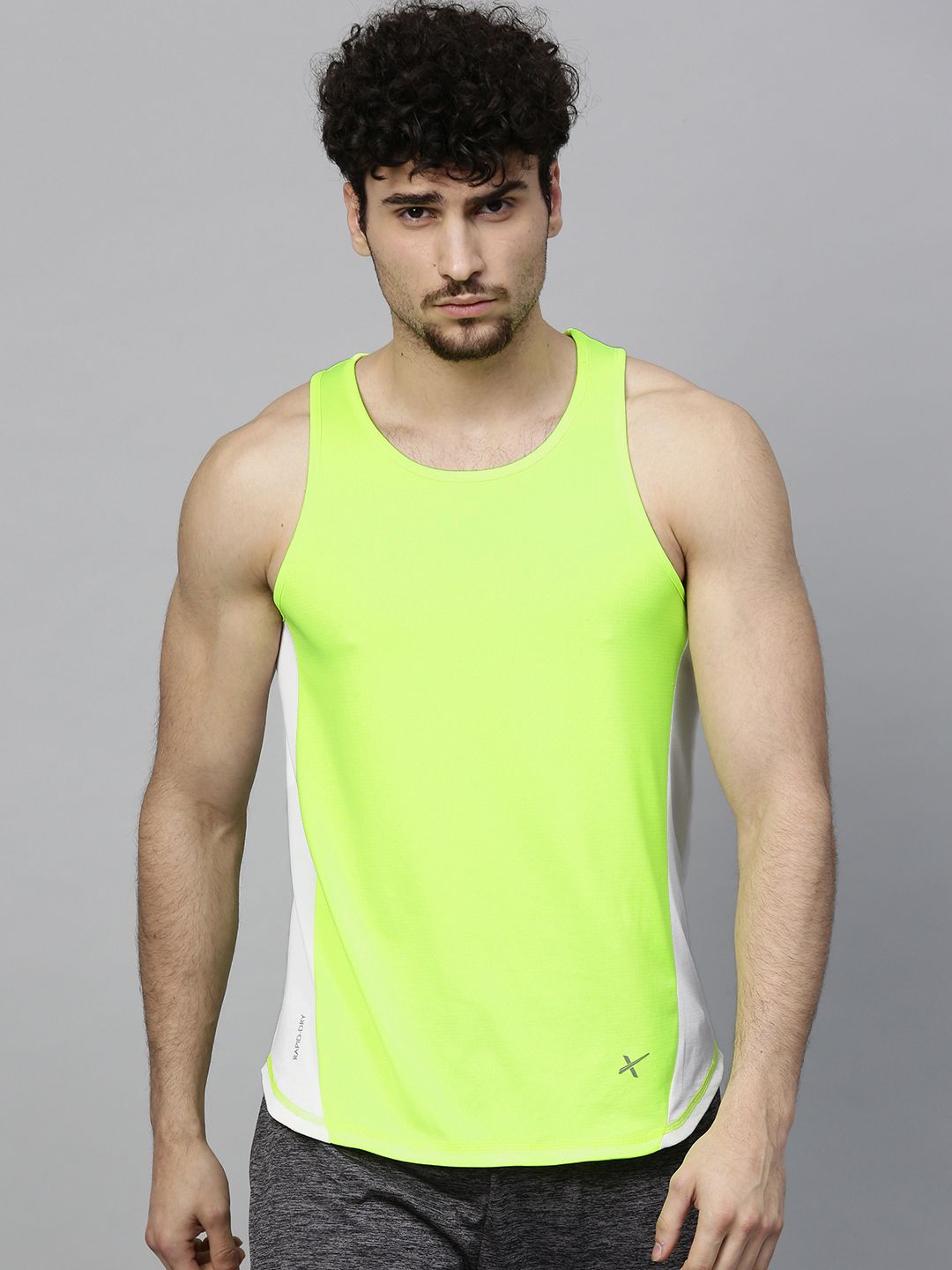 HRX by Hrithik Roshan Men Fluorescent Green Running Sleeveless T-shirt