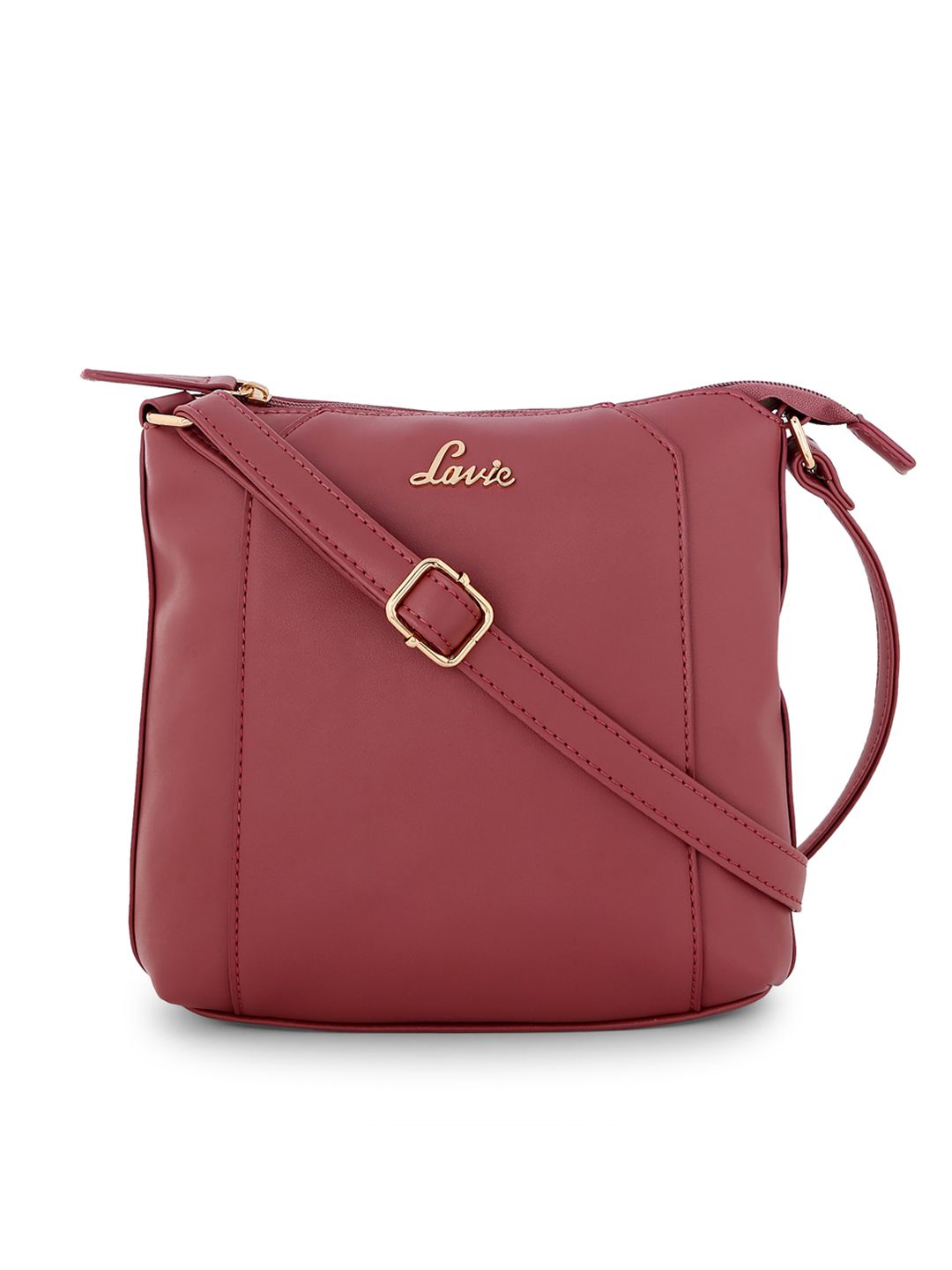 Lavie Maroon Solid Sling Bag Price in India