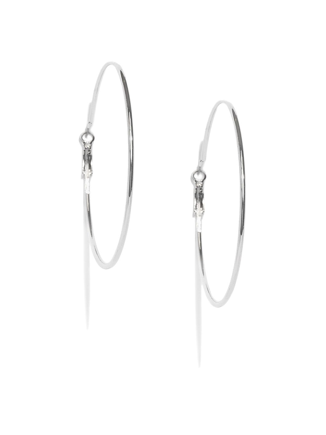 Accessorize Silver-Toned Circular Hoop Earrings Price in India