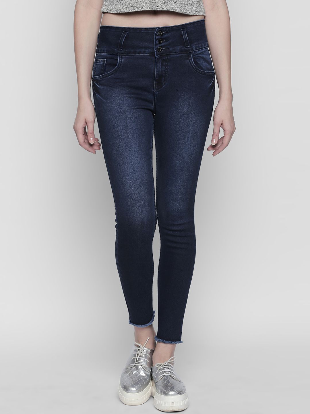 High Star Women Blue Slim Fit High-Rise Clean Look Stretchable Jeans