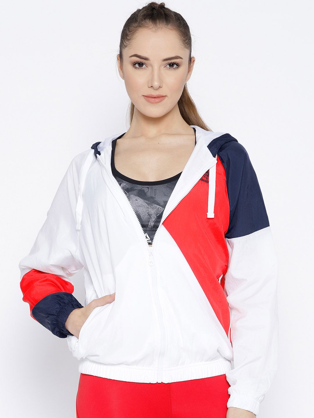 reebok jacket womens red