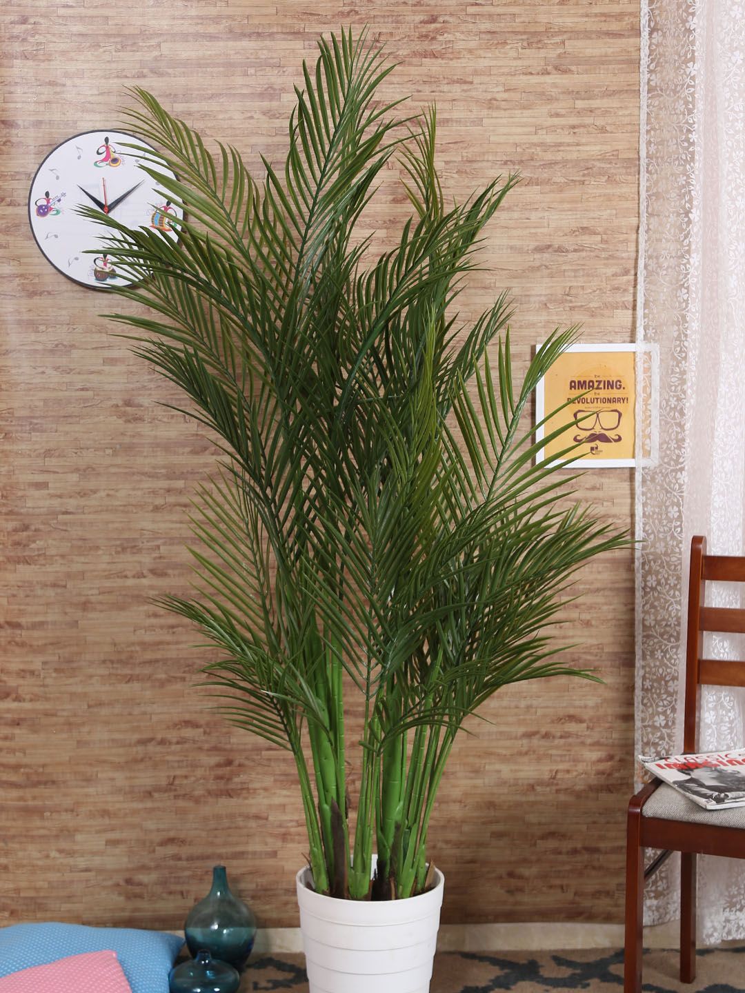 Fourwalls Green Decorative Artificial Arica Floor Plant Without Pot Price in India