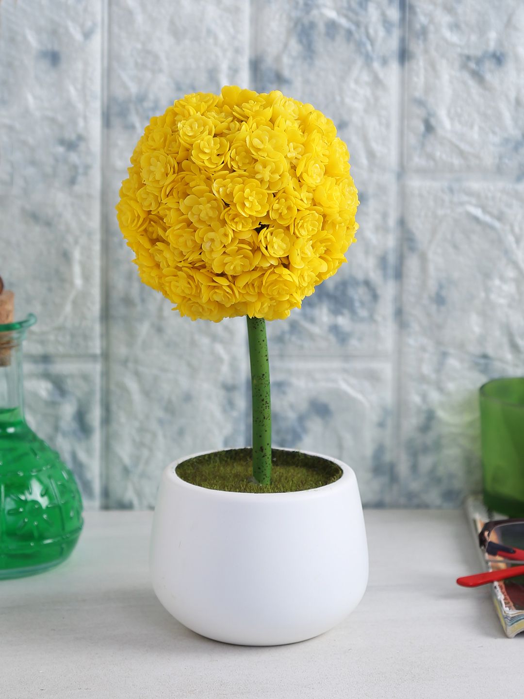 Fourwalls Yellow Artificial Polyurethane Real Touch Flowers Price in India