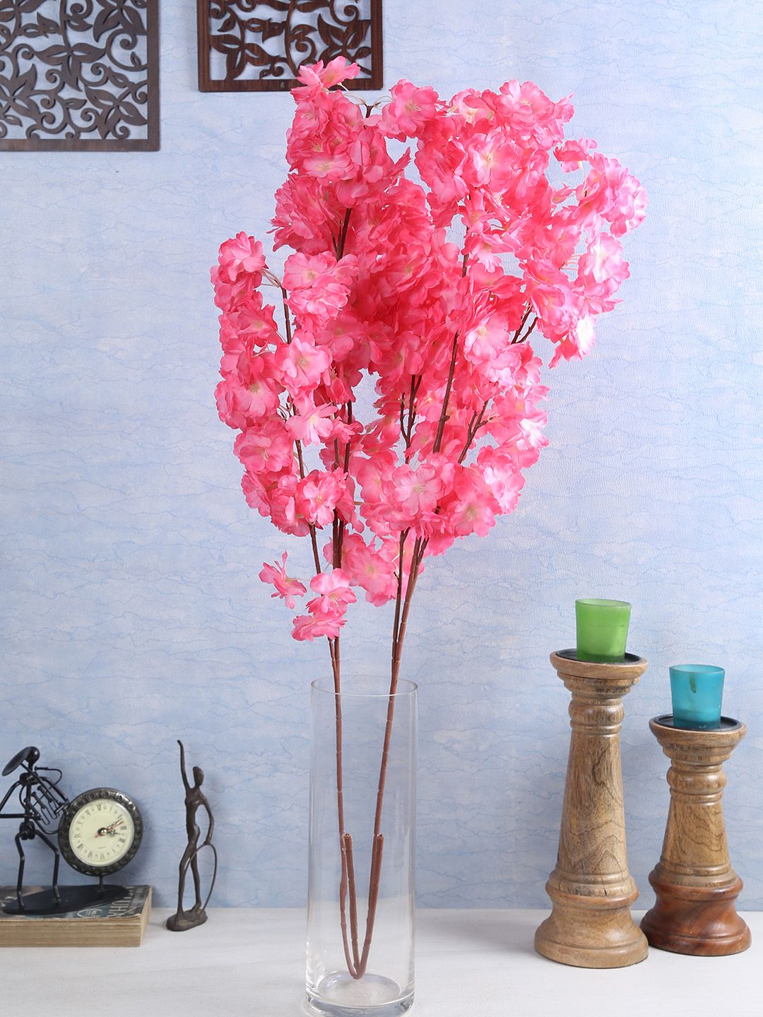 Fourwalls Set Of 2 Artificial Jambo Peach Blossom Flower Stems Price in India