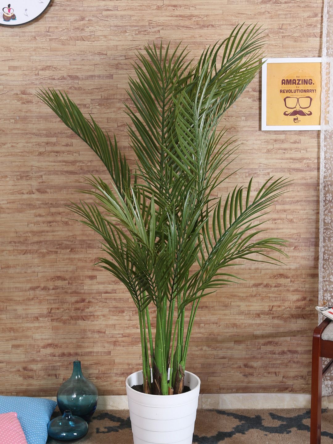 Fourwalls Green Decorative Artificial Arica Floor Plant Without Pot Price in India