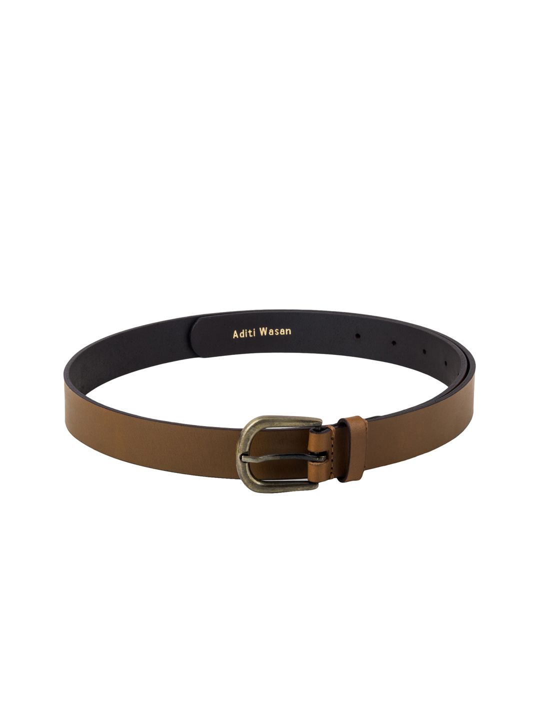 Aditi Wasan Women Brown Leather Solid Belt Price in India