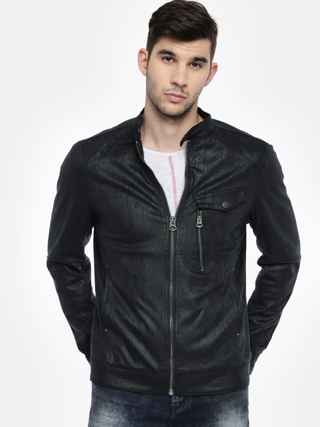 Jack Jones Men Navy Solid Tailored Jacket
