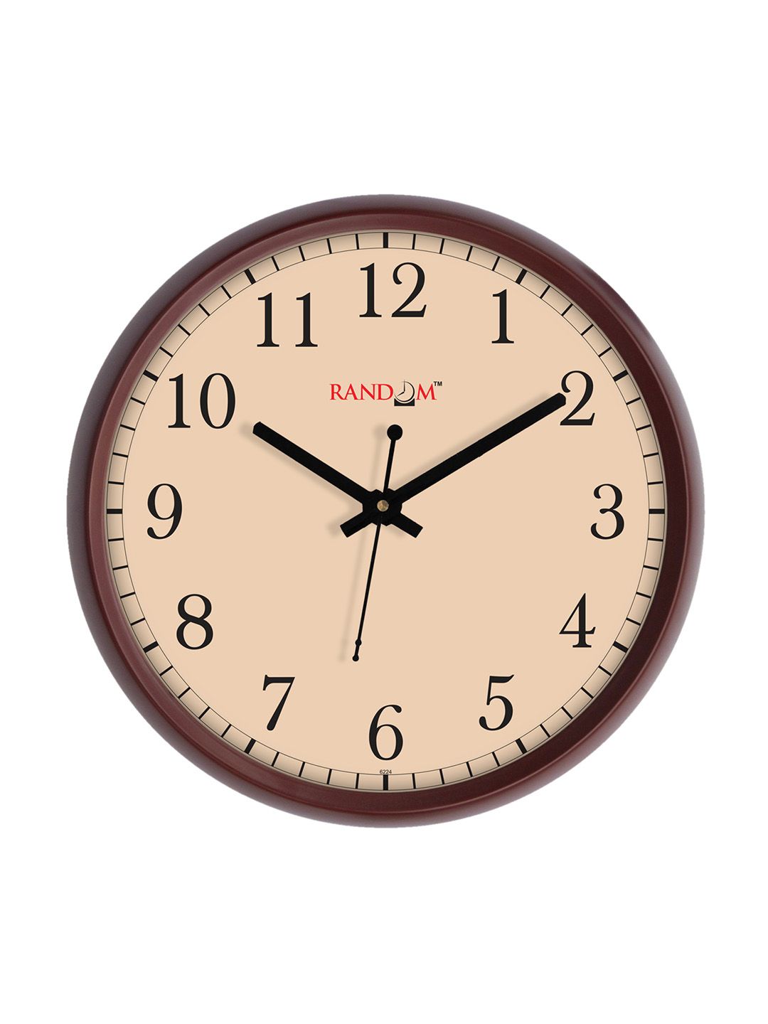 RANDOM Peach-Coloured Round Solid Analogue 30 cm Wall Clock Price in India