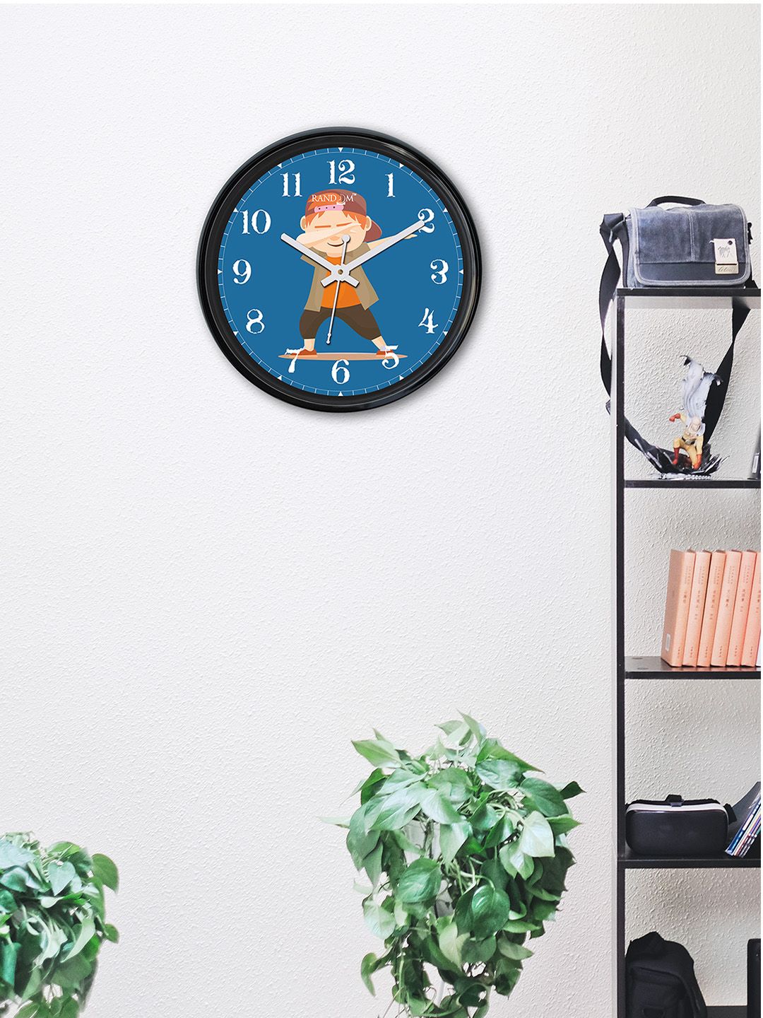 RANDOM Blue Round Printed Analogue Wall Clock Price in India