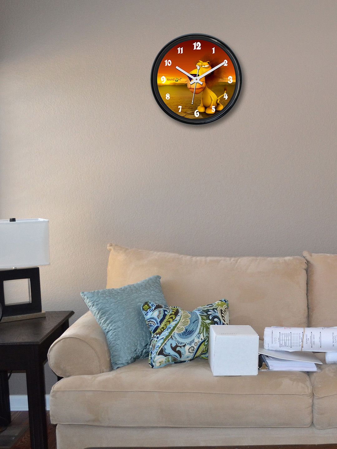 RANDOM Brown Round Printed Analogue Wall Clock Price in India