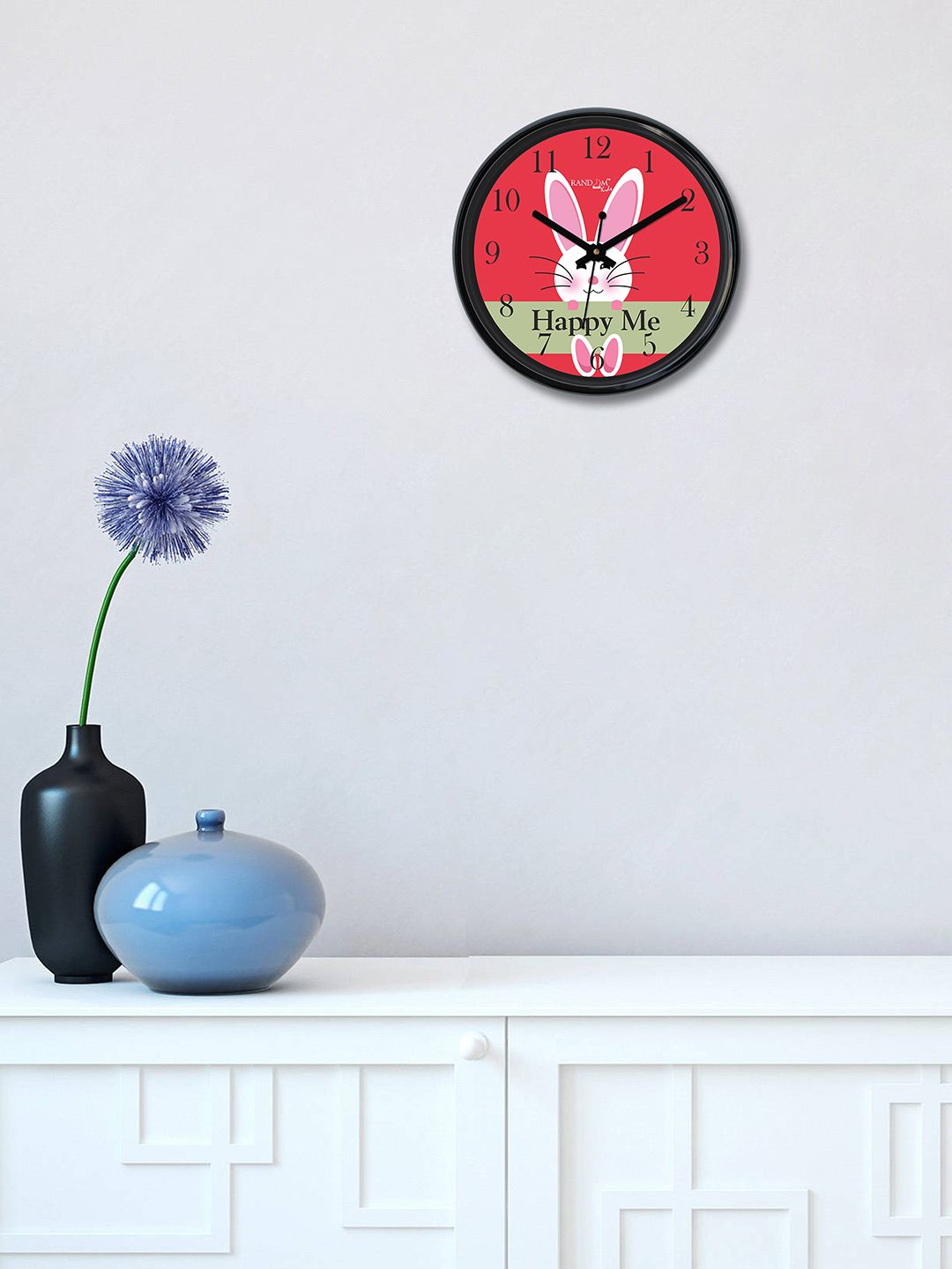 RANDOM Pink Round Printed Analogue Wall Clock Price in India