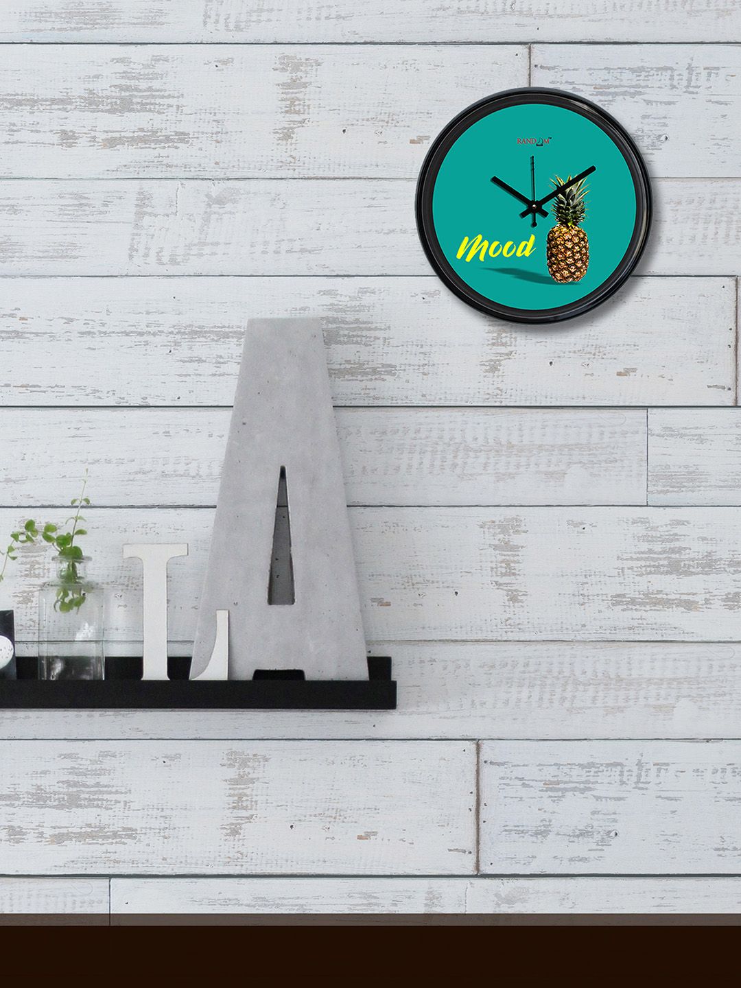 RANDOM Sea Green Round Colourblocked Analogue Wall Clock Price in India