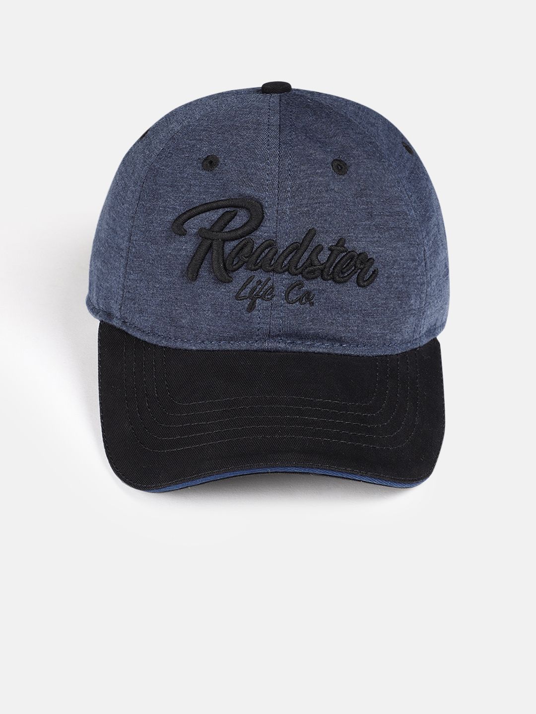 Buy Roadster Unisex Black & Navy Blue Colourblocked Baseball Cap