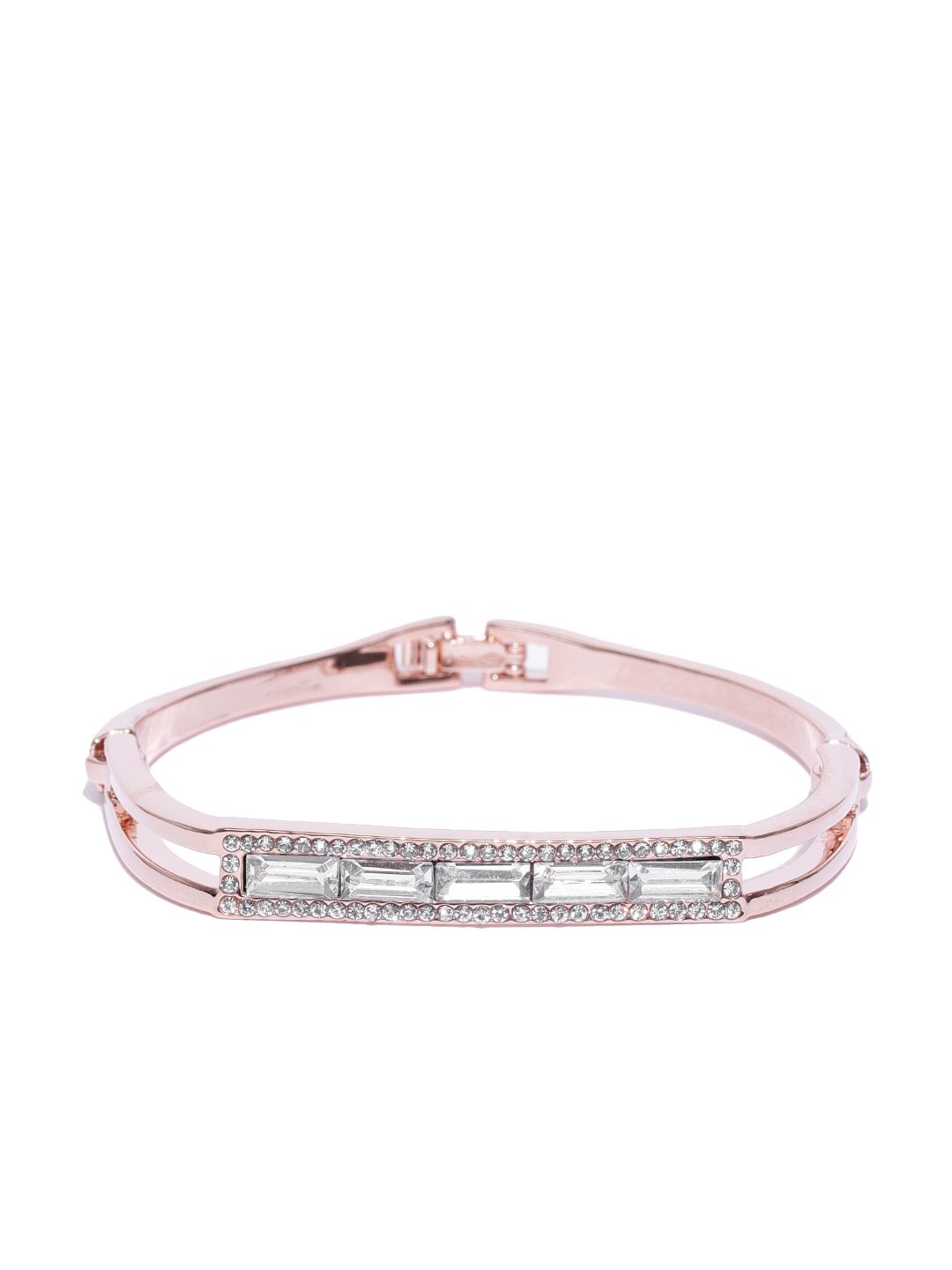 Jewels Galaxy Rose Gold-Plated Handcrafted Stone-Studded Link Bracelet Price in India