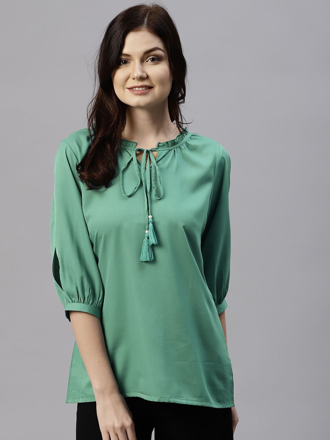 Shree Green Solid Tunic Price in India