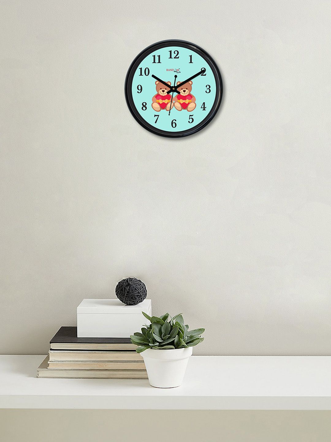 RANDOM Sea Green & Brown Round 30.48 cm Printed Analogue Wall Clock Price in India