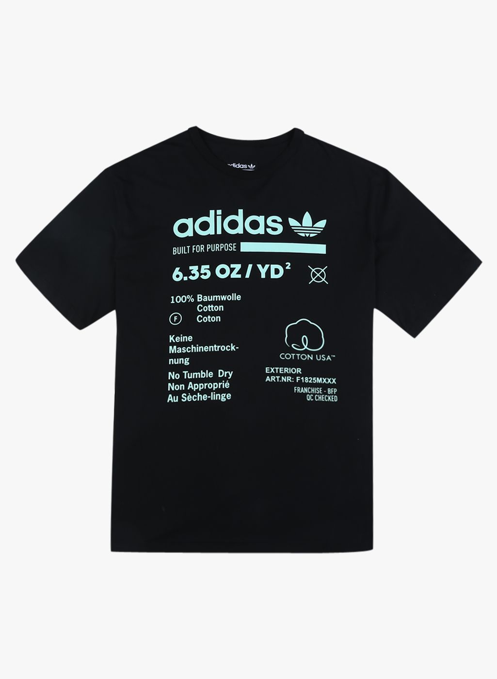 ADIDAS Originals Black Printed Round Neck T-shirt