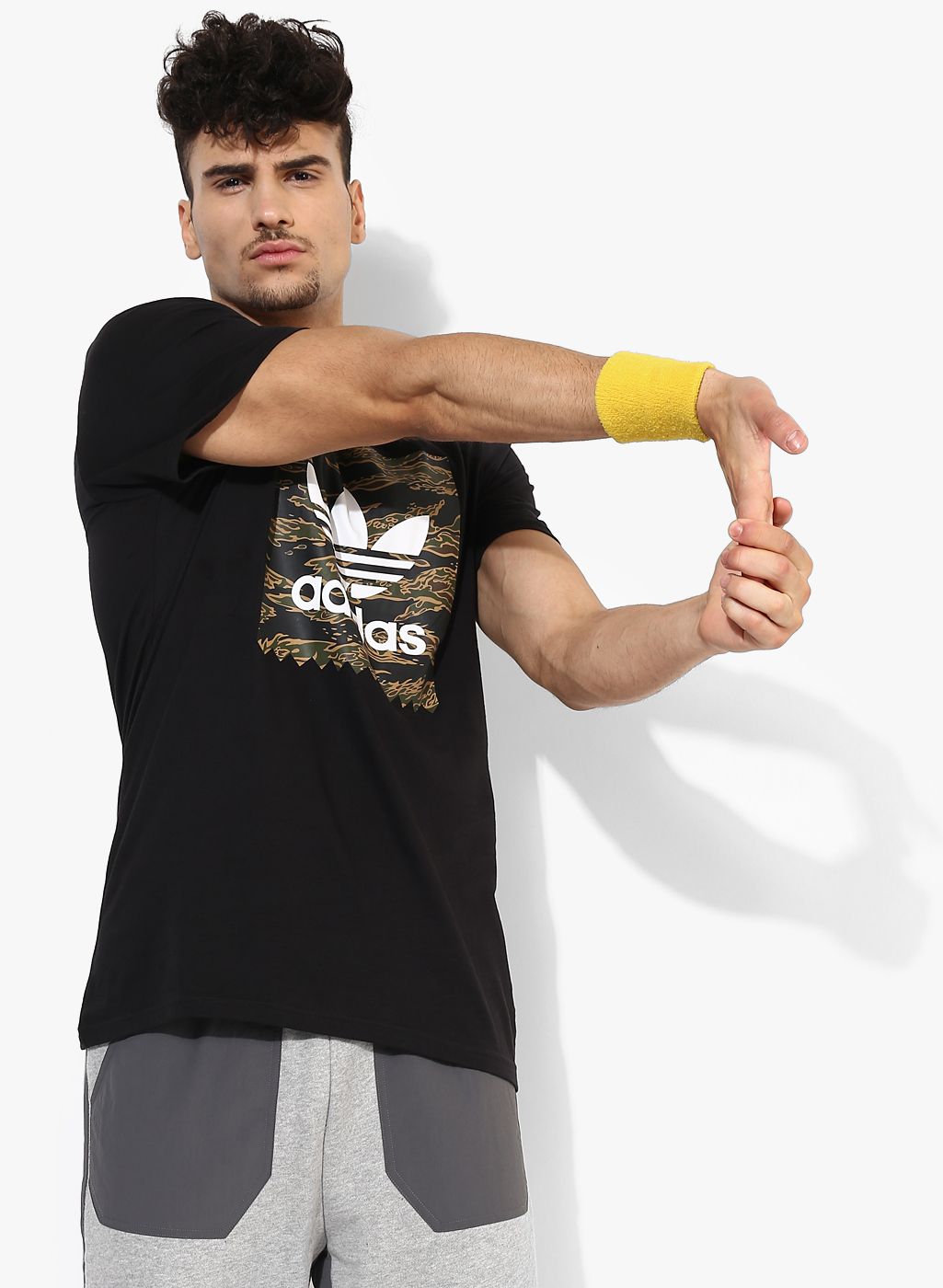 Adidas Originals Camo Bb Black Round Neck T-Shirt