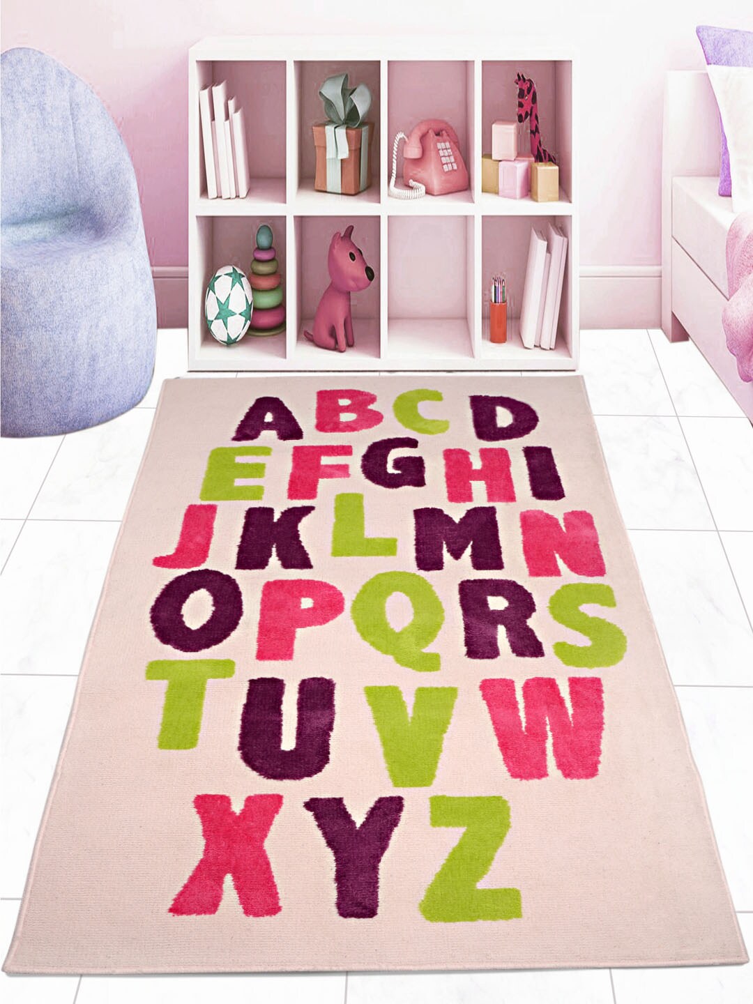 Saral Home Anti Slip Pink Kids Floor Carpet Price in India