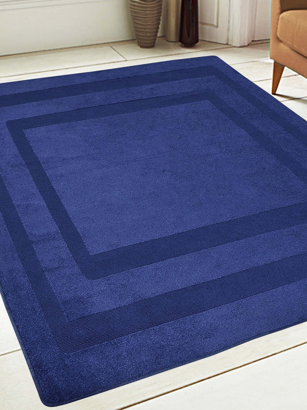Saral Home Navy Blue Solid Carpet Price in India