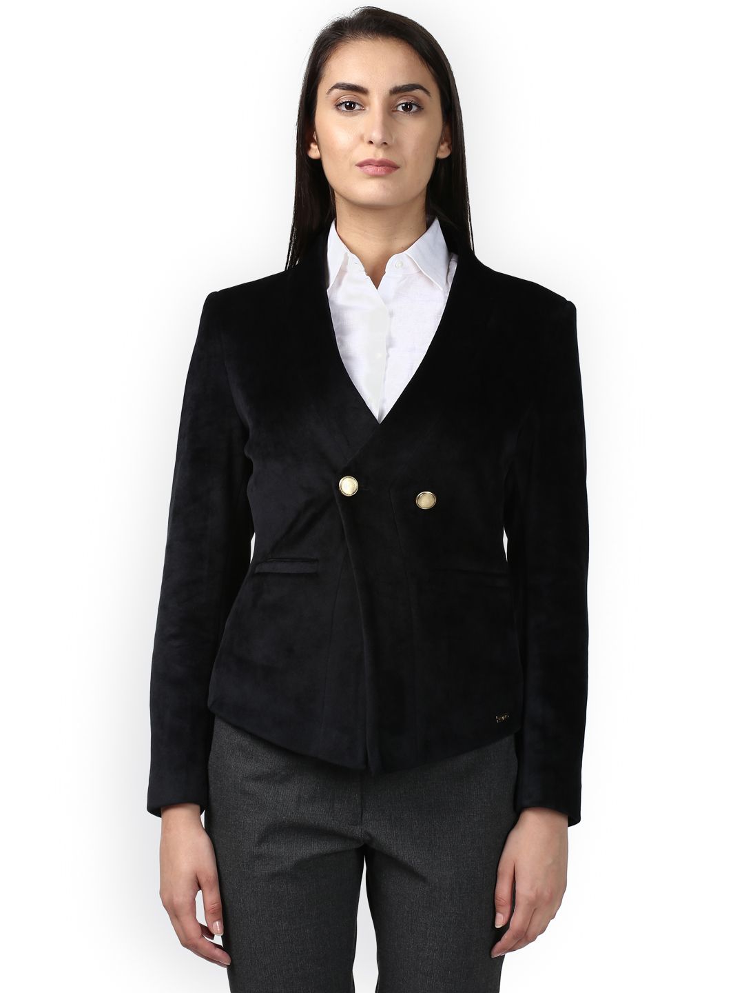 Park Avenue Solid Single-Breasted Casual Blazer Price in India