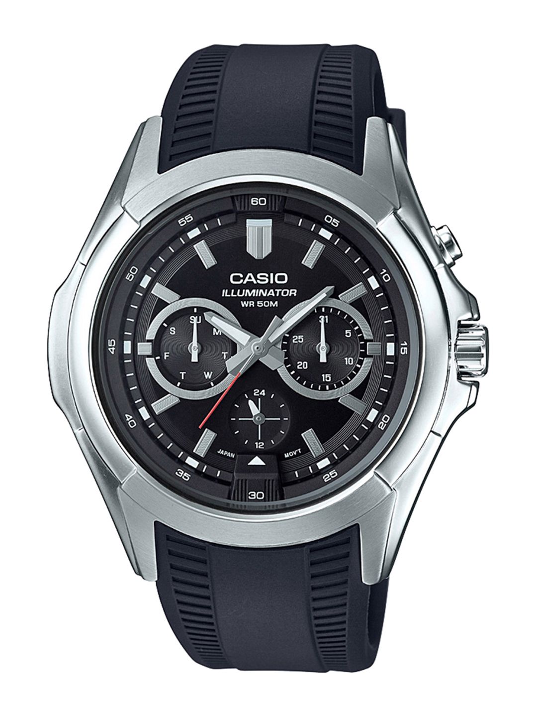 Buy CASIO Enticer Men Black Multi-Dial Watch MTP-E204-1AVDF