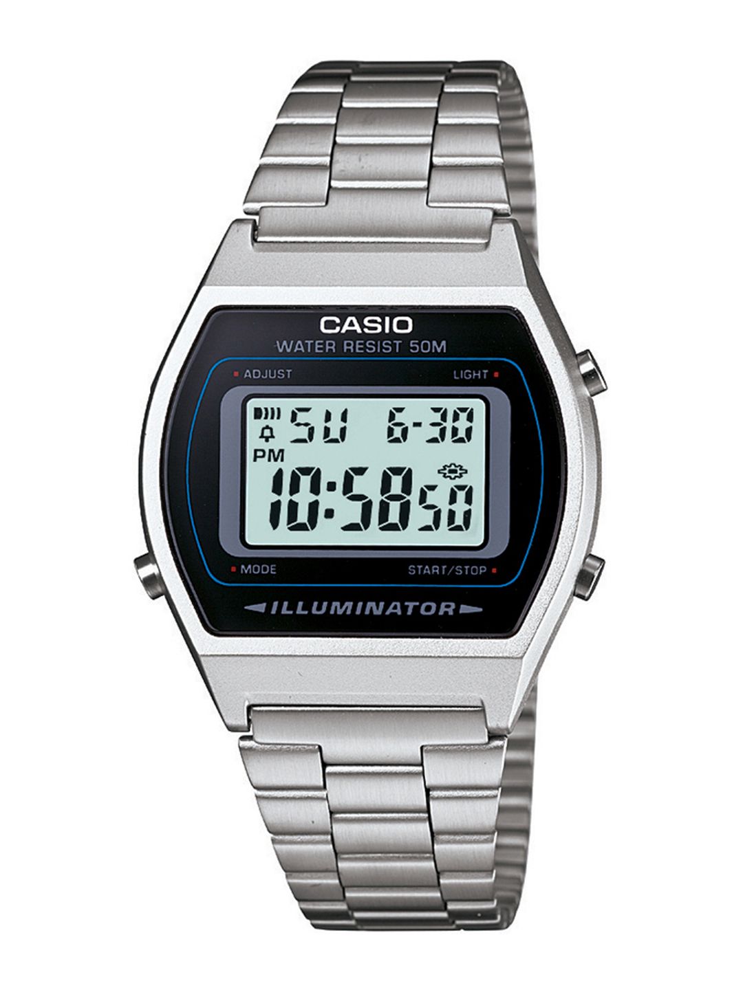 CASIO CASIO Vintage B640WD-1AVDF Black Digital Dial Silver Stainless Steel Band D129
