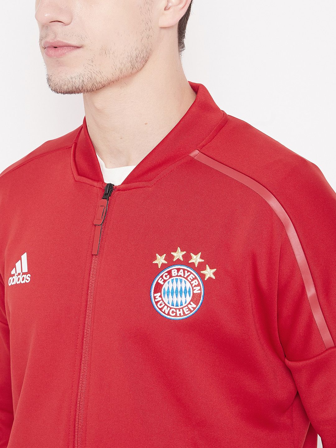 Buy ADIDAS Men Red Solid FC Bayern Z.N.E. Football Jacket