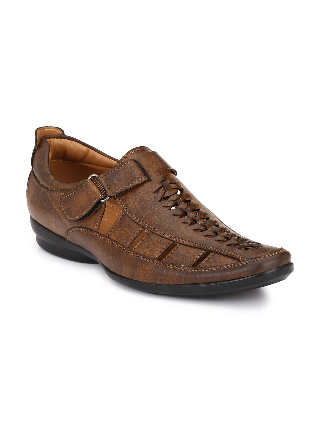 El Paso Men Brown Shoe-Style Sandals