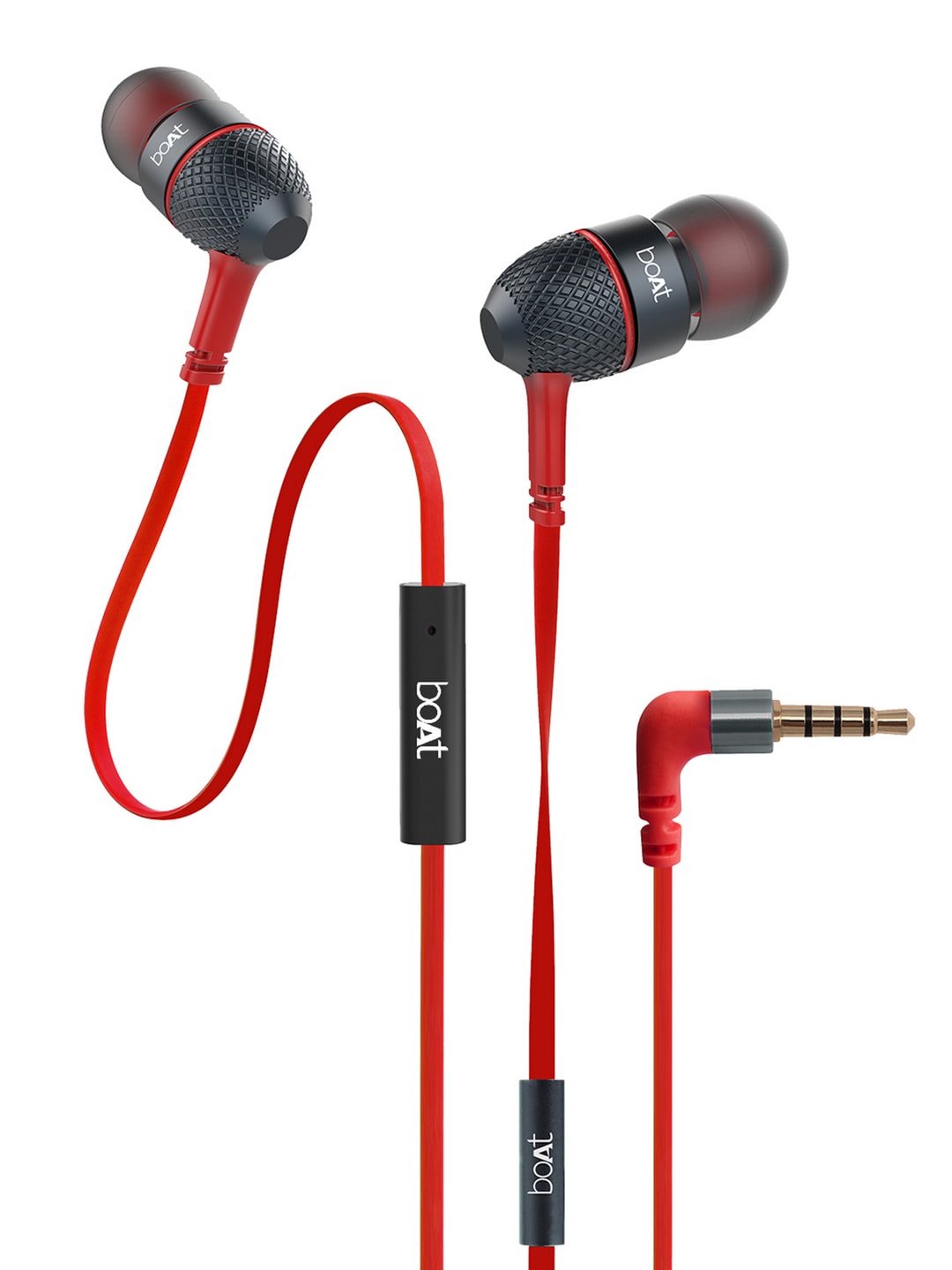 boAt Unisex Red Bassheads 220 Super Extra Bass Wired In-Ear Headphones With Mic Price in India