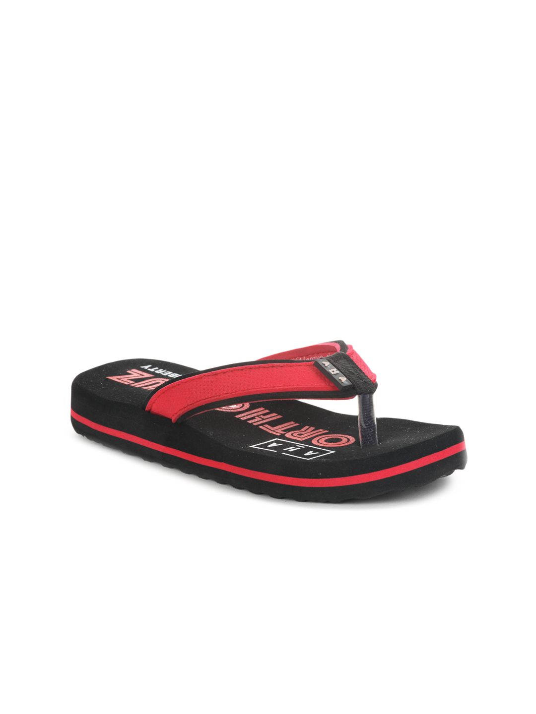 Liberty Women Red & Black Solid Room Slippers Price in India