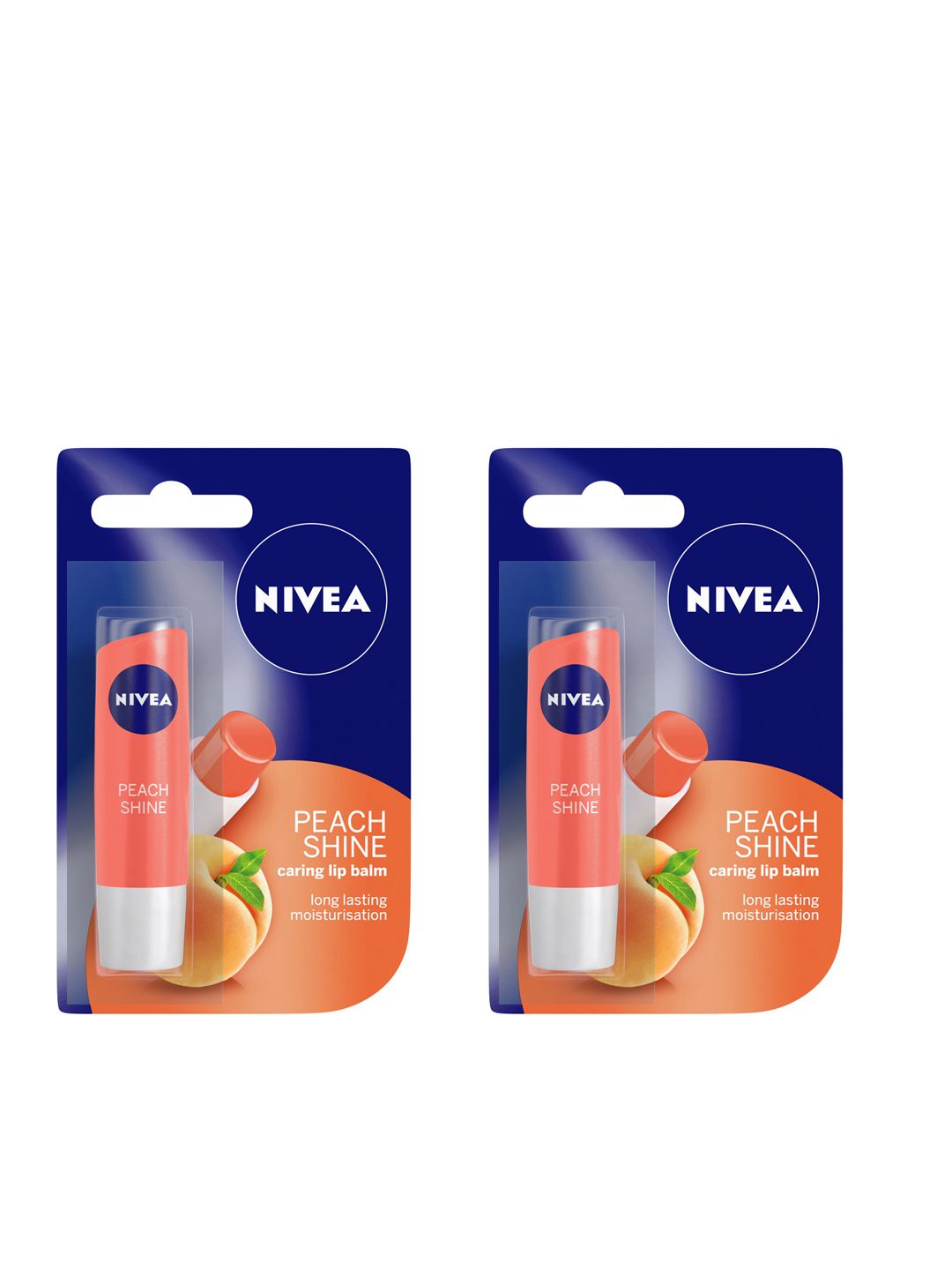 Nivea Set of 2 Peach Shine Caring Lip Balm Price in India