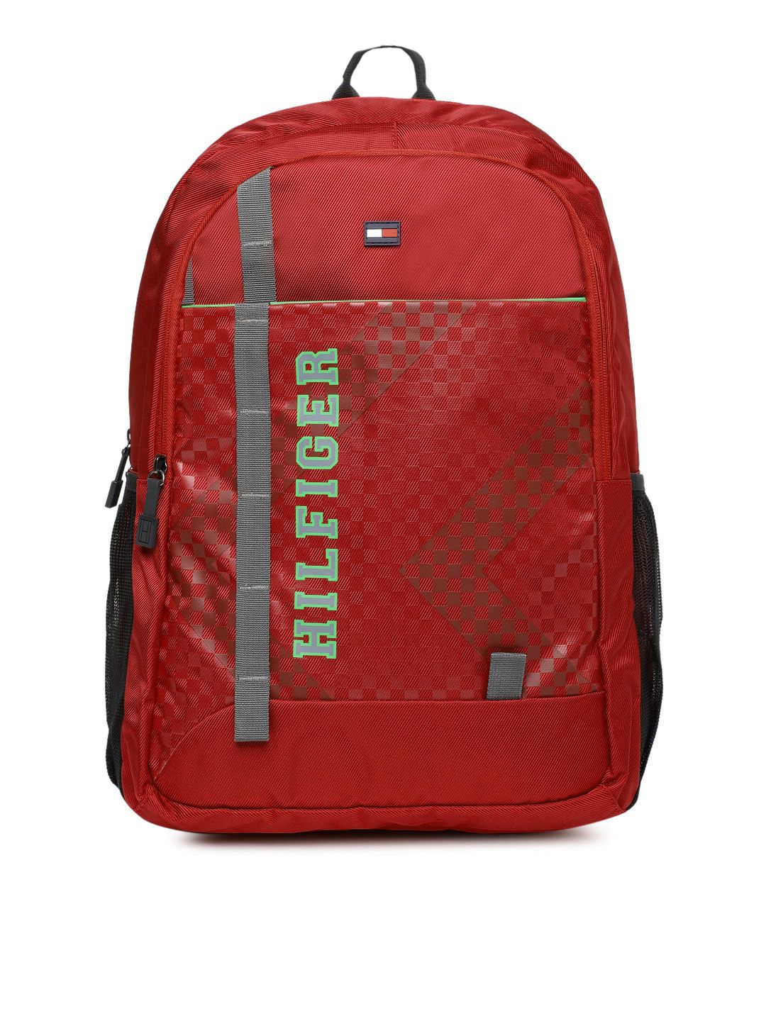 Tommy Hilfiger Unisex Red Printed Backpack Price in India
