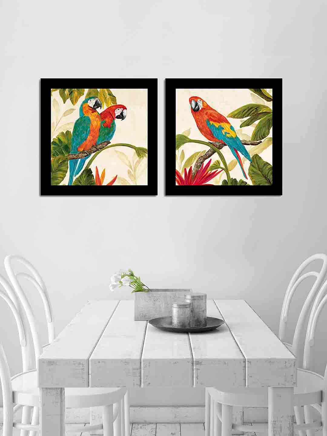 Art Street Set of 2 Parrot Wall Paintings Price in India