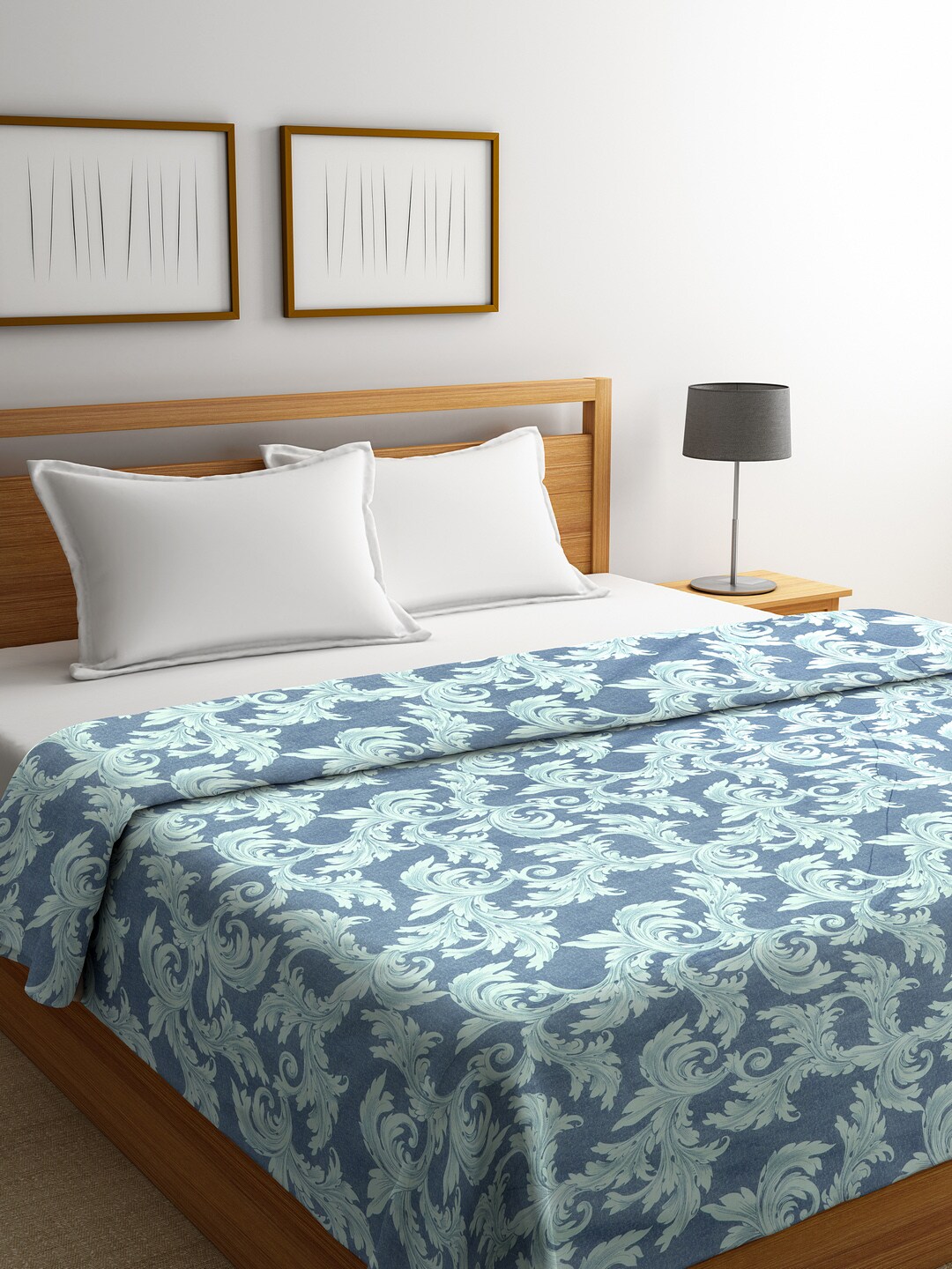 Trident Blue Ethnic Motifs AC Room 120 GSM Double Bed Comforter Price in India