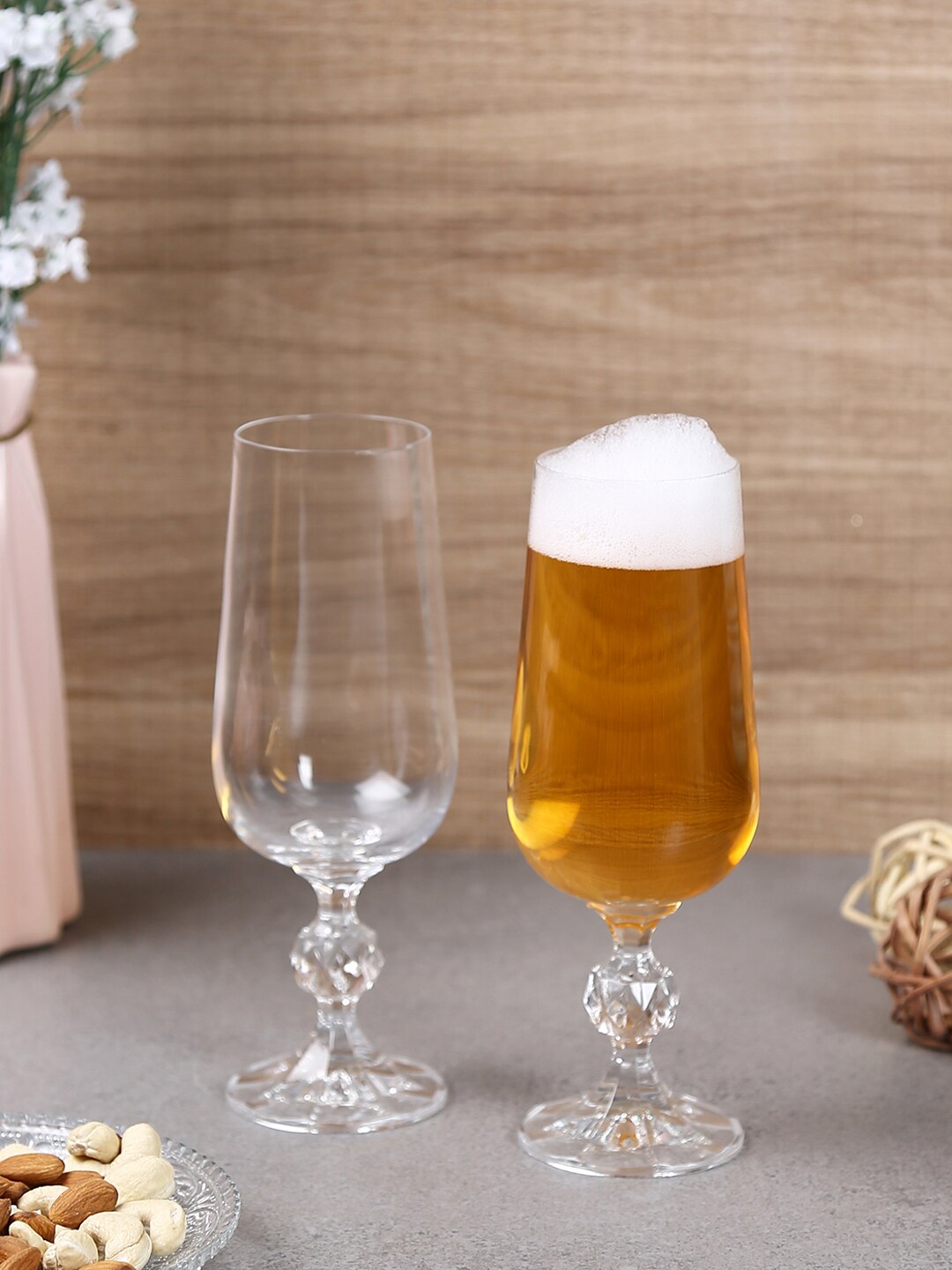 Bohemia Crystal Claudia Beer Glass 280ml set of 6Pcs Price in India