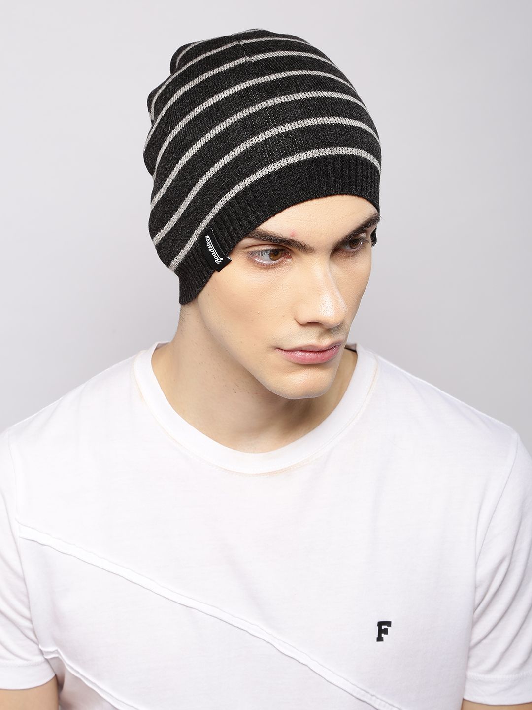 Roadster Unisex Charcoal Grey Self Design Beanie Price in India