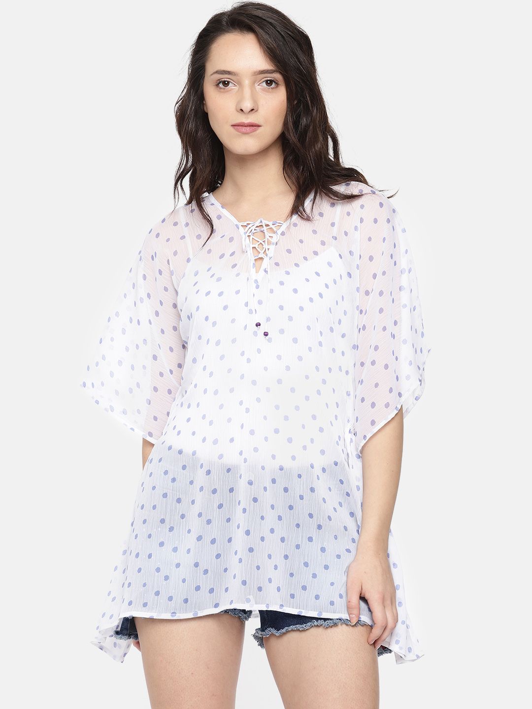 The Kaftan Company Women White Printed Cover-Up Dress RW_PY_BALI04 Price in India